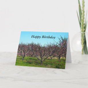 Carte Joyeux Orchard de Pêche d'anniversaire en pleine f