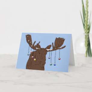 Carte Joyeux orignal de Noël