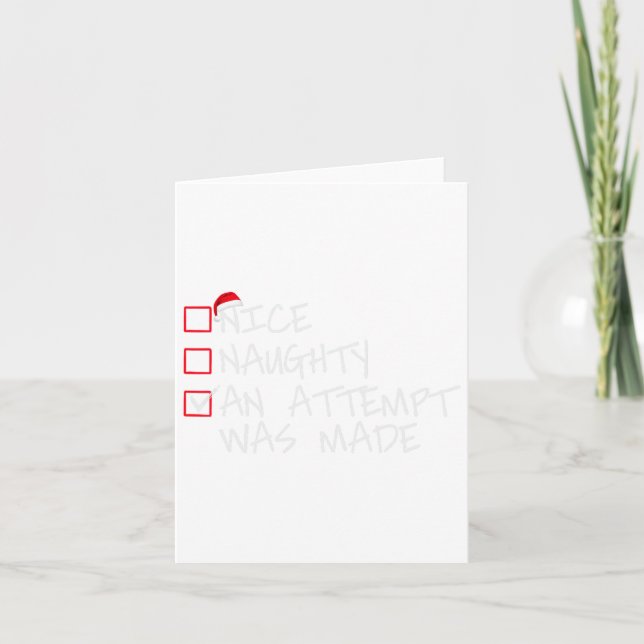 Carte Joyeux ou méchant drôle une tentative a été faite  (Devant)