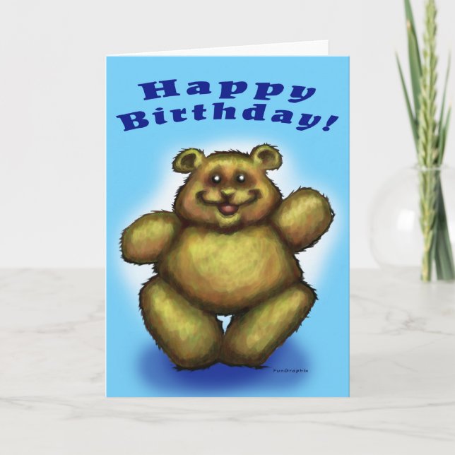 Carte Joyeux Ours De Garçon Anniversaire (Devant)