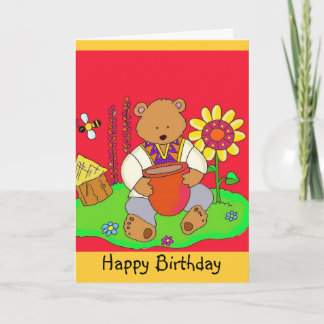 Carte Joyeux Ours De Miel Anniversaire !