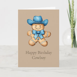 Carte Joyeux pain d'épices Cowboy anniversaire