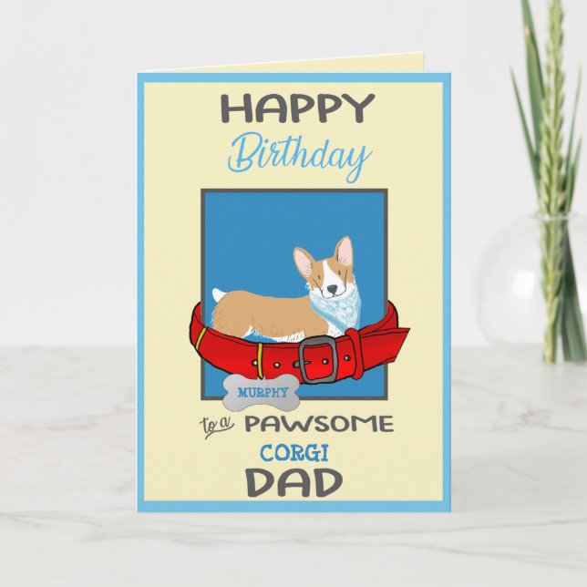 Carte Joyeux papa chien d'anniversaire de ton chien de C (Devant)