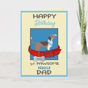 Carte Joyeux papa d'anniversaire de ton chien Beagle