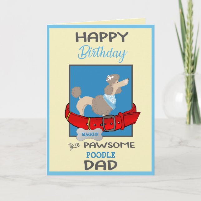 Carte Joyeux papa de chien d'anniversaire de ton chien d (Devant)