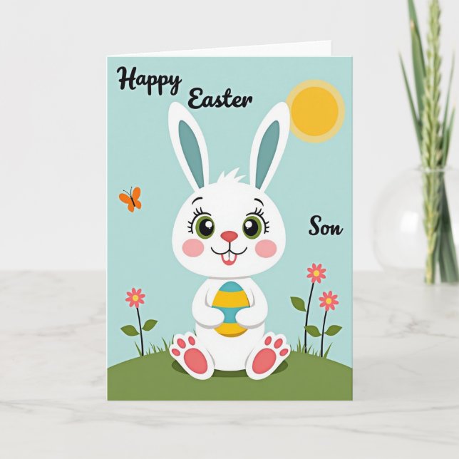 Carte Joyeux Pâques à Mon Fils (Devant)