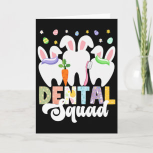 Carte Joyeux Pâques Dentiste Chasse aux œufs Lapin Denta