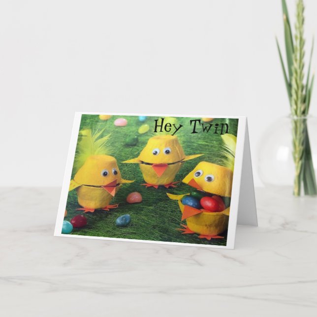 CARTE JOYEUX "PÂQUES" ET "PRINTEMPS" À ****MON JUMEAU*** (Devant)