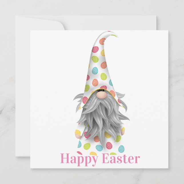 Carte Joyeux Pâques Gnome de Pâques (Devant)
