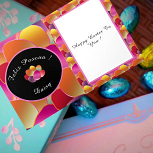 Carte Joyeux Pâques Gradient Ressort Couleurs Motif