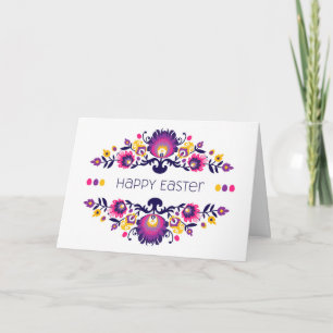 Carte Joyeux Pâques Salutations Folklore Texte personnal