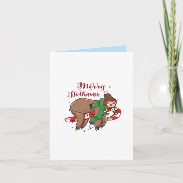 Carte Joyeux Paresseux Noël (Devant)