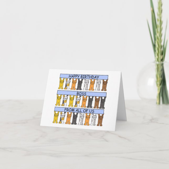 Carte Joyeux Patron d'anniversaire de tous (Devant)