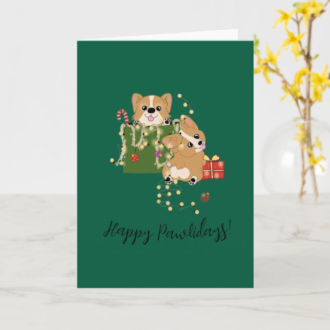 Carte Joyeux Pawlidays ! (Fleur jaune)