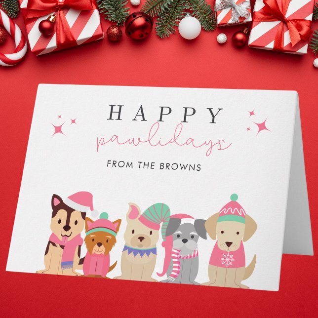Carte Joyeux Pawlidays Mignonne Chien Noël (Créateur téléchargé)