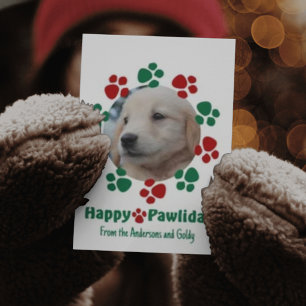 Carte Joyeux Pawlidays Photo et couronne