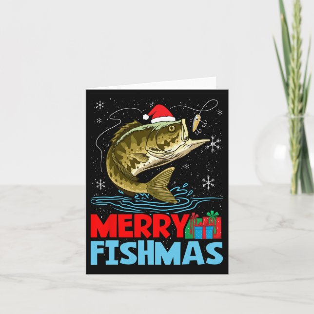 Carte Joyeux Pêche Noël (Devant)