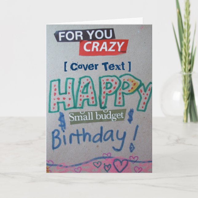 Carte Joyeux petit anniversaire de budget customisé (Devant)