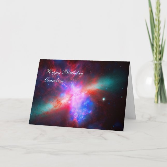 Carte Joyeux petit-fils d'anniversaire - Cigar Galaxy (Devant)