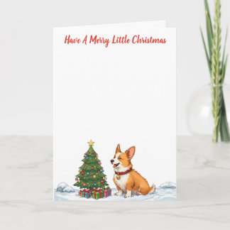 Carte Joyeux petit Noël - Corgi