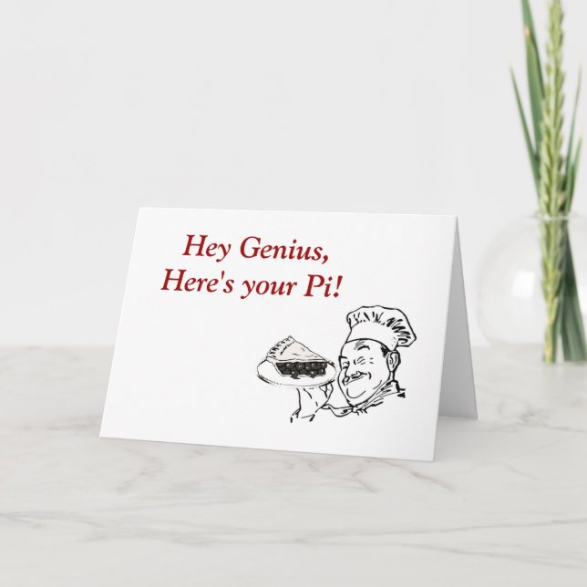 Carte Joyeux Pi Day avec chef et tarte (Devant)