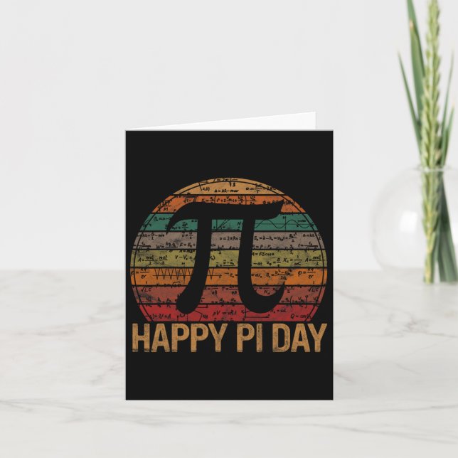 Carte Joyeux Pi Day Math Equations Coucher du soleil Cad (Devant)
