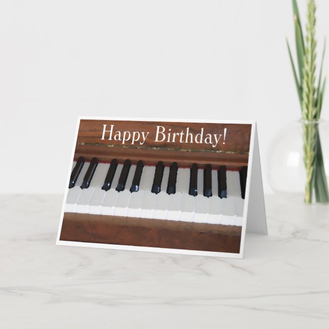 Carte Joyeux piano d'anniversaire (Devant)