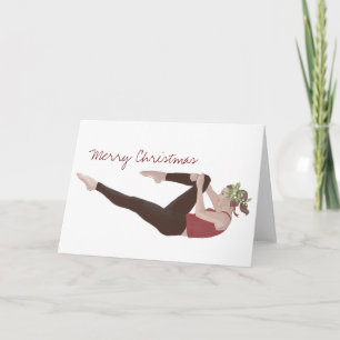 Carte Joyeux Pilates de Noël à une seule jambe