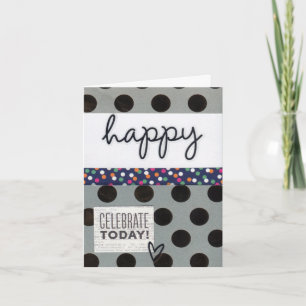 Carte Joyeux points d'anniversaire pliés 4x5