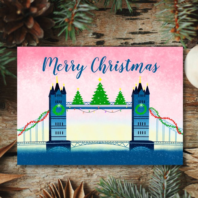 Carte Joyeux pont de la tour de Londres Noël (Créateur téléchargé)