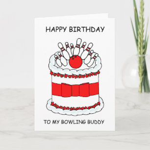 Carte Joyeux pote de bowling d'anniversaire