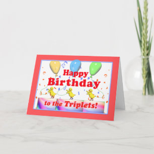 Carte Joyeux poulets d'anniversaire pour Triplets