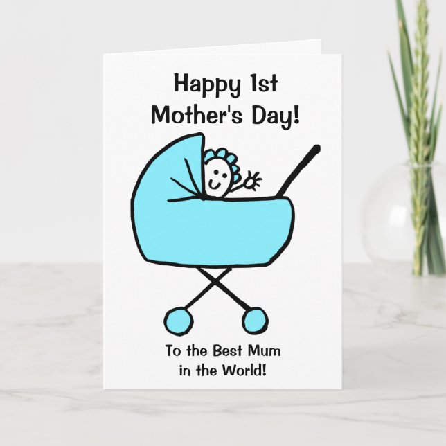 Carte Joyeux premier anniversaire de maman pour un bébé  (Devant)