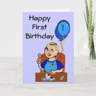 Carte Joyeux premier anniversaire * garçon