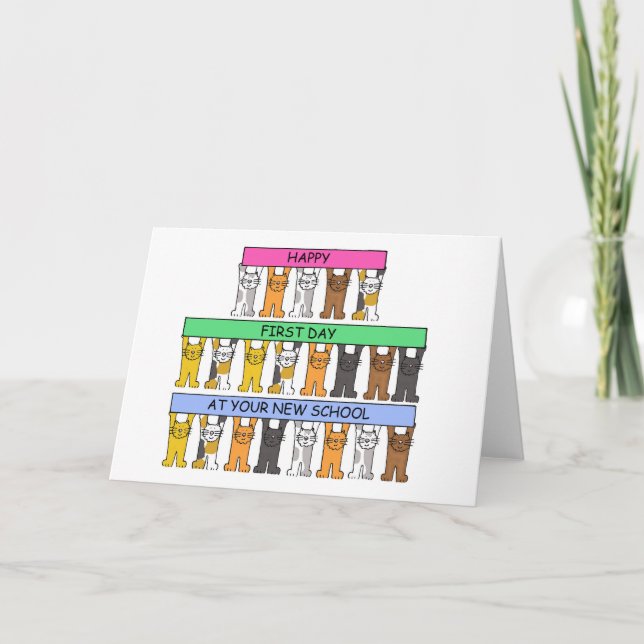 Carte Joyeux premier jour à votre nouvelle école (Devant)