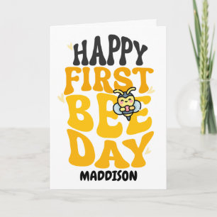 Carte Joyeux premier jour de l'abeille 1er anniversaire
