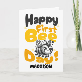 Carte Joyeux premier jour de l'abeille 1er anniversaire