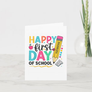 Carte Joyeux Premier Jour De L'École Crayon Enseignant E