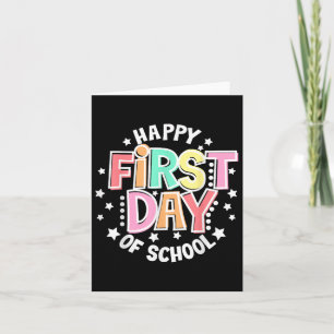 Carte Joyeux Premier Jour De L'École Rétro Super Retour