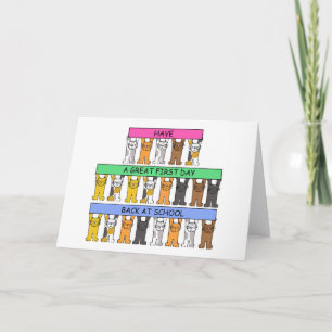 Carte Joyeux premier jour de retour à l'école Cartoon Ca