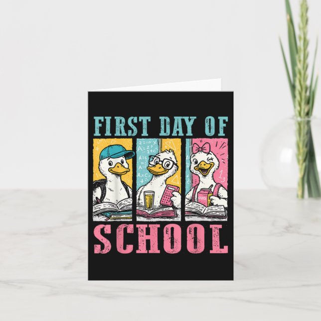 Carte Joyeux Premier Jour D'École Retour À L'École Goose (Devant)