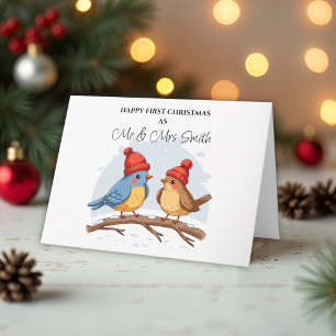 Carte Joyeux premier Noël en tant que M. et Mme - Beaux 