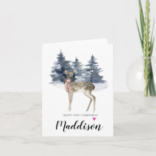 Carte Joyeux premier Noël pour bébé 1er Noël Cerf