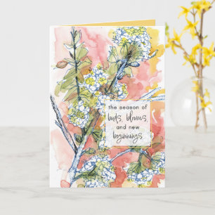 Carte Joyeux printemps Fleurs d'arbre Nouvelles bénédict