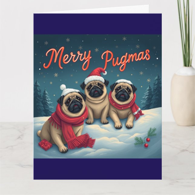 Carte Joyeux Pugmas De Notre Famille (Devant)