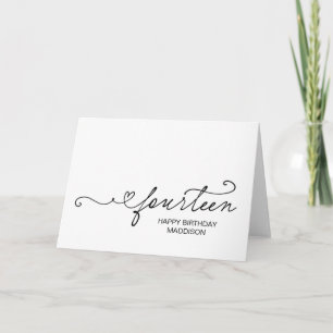 Carte Joyeux Quatorzième Anniversaire Faisant Quatorze A