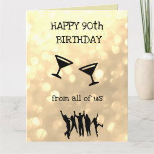 Carte Joyeux quatre-vingt-dixième anniversaire de tous