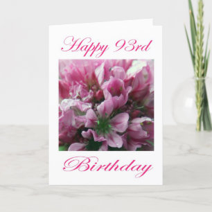 Carte Joyeux quatre-vingt-treizième anniversaire de