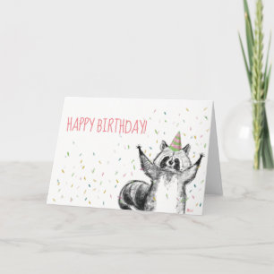Carte Joyeux Raccoon d'anniversaire