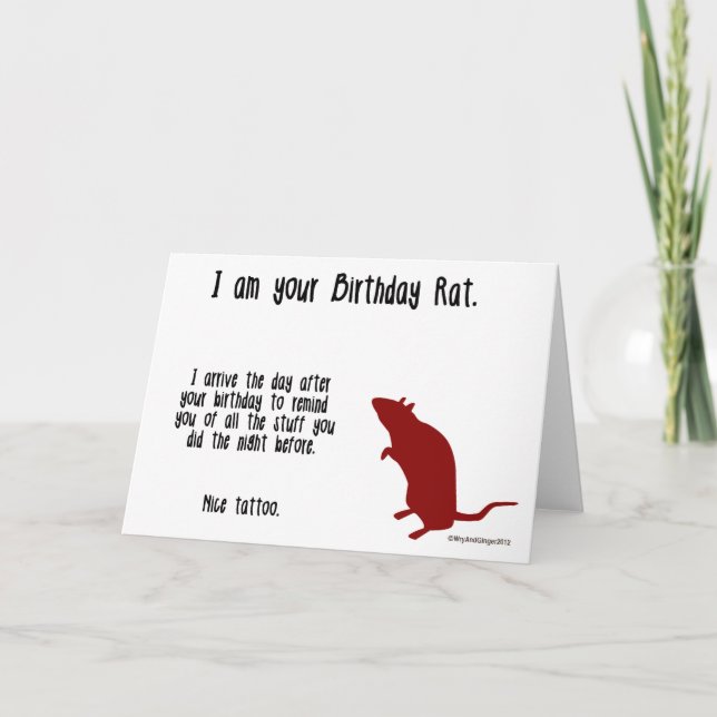 Carte Joyeux Rat d'Anniversaire (Devant)